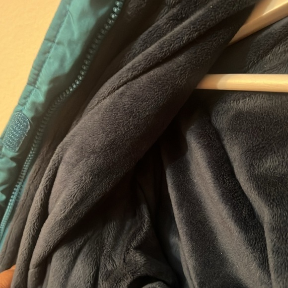 Lands End  XL Juniors cozy dark turquoise  jacket with hoddie inner soft fabric - Picture 15 of 15
